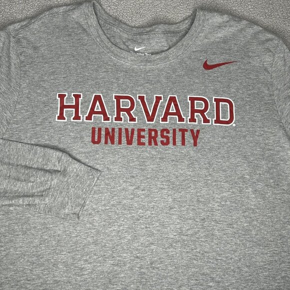 Harvard University Shirt Mens XL Gray Long Sleeve Crewneck NCAA College Nike - Picture 1 of 11
